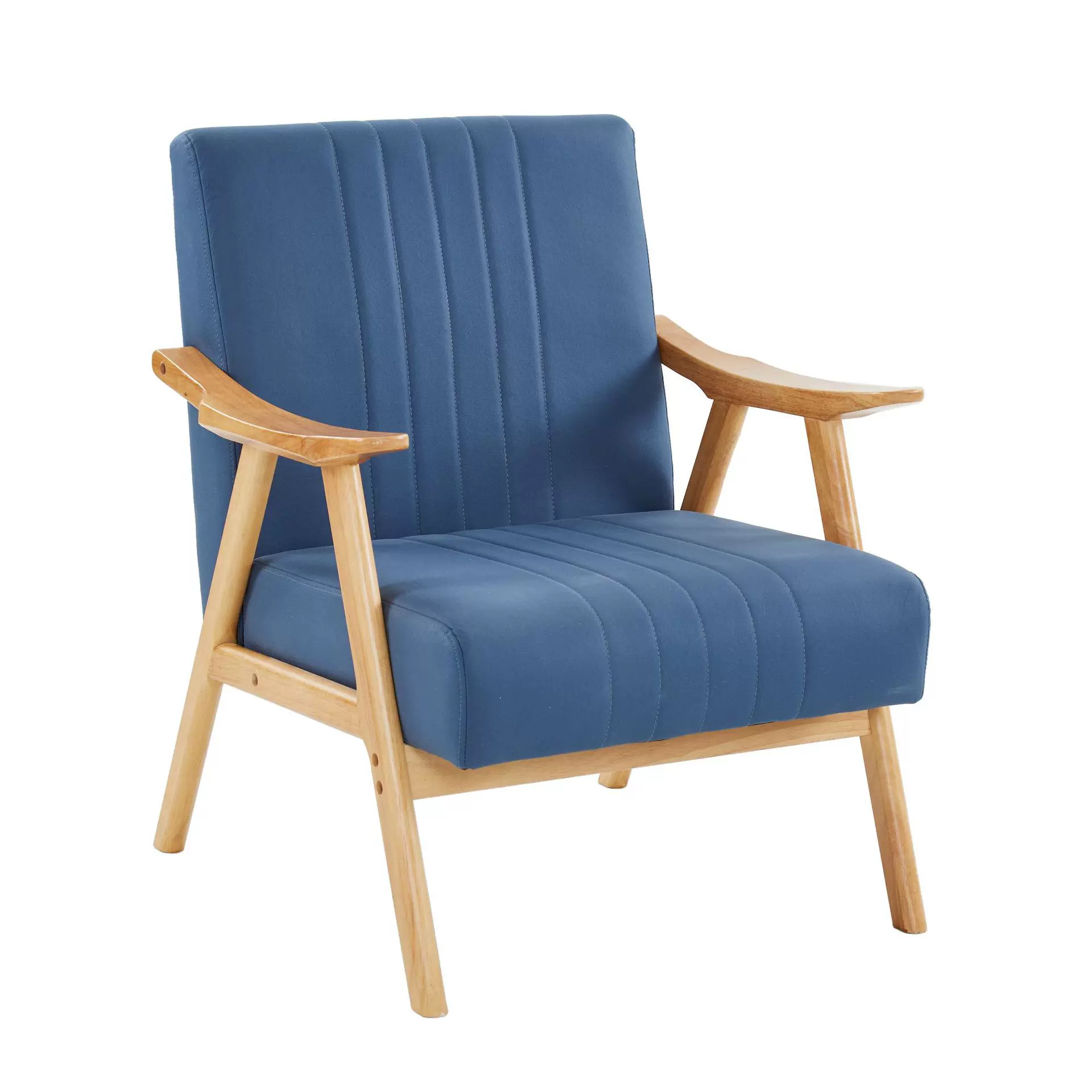 北欧轻奢全实木单人沙发现代简约客厅休闲单人椅小户型阳台沙发椅