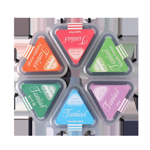 Pear rat triangle ink pad rubber stamp DIY handbook water-based ink pad seal thickened sponge cute color ink pad