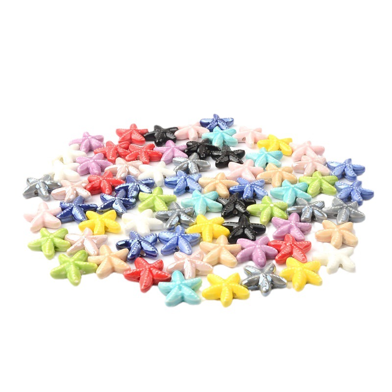 Estrella de mar cuentas de cerámica cuentas sueltas cuentas hechas a mano collar de bricolaje pulsera accesorios de joyería fabricantes al por mayor