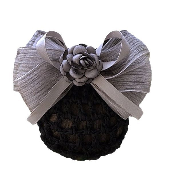 Tocado flor profesional mujer enfermera azafata Hotel banco personal cinturón de trabajo de malla fina bolsillo neto updo clip de pelo