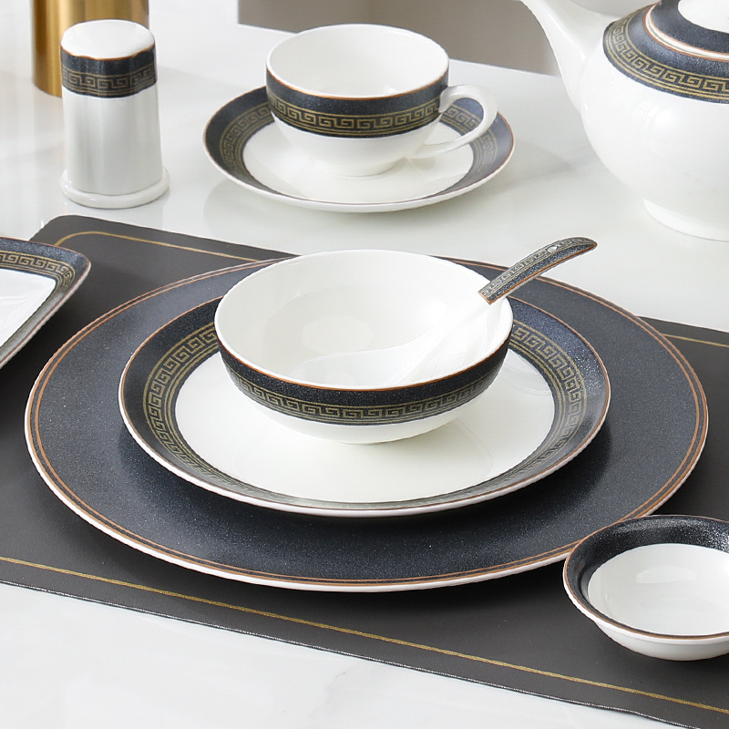 Hotel High-end Tableware suit Chinese Western Plate Hotel Fine Bone China Club Box Company Sample Room