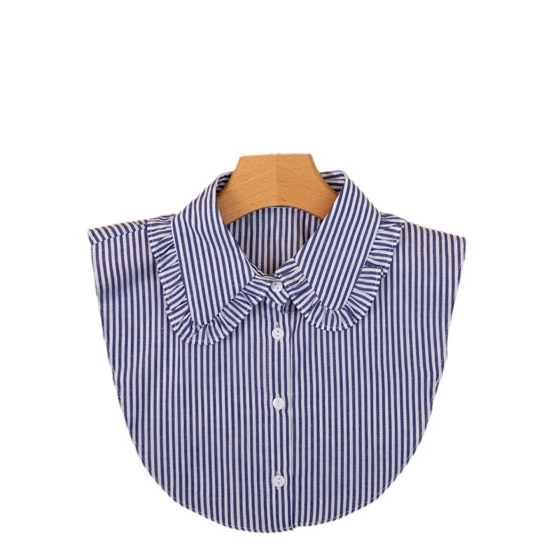 Collar falso unisex, nuevo producto, camisa casual de mezclilla de algodón puro, cuello falso de medio cuerpo, cuello falso a rayas clásico