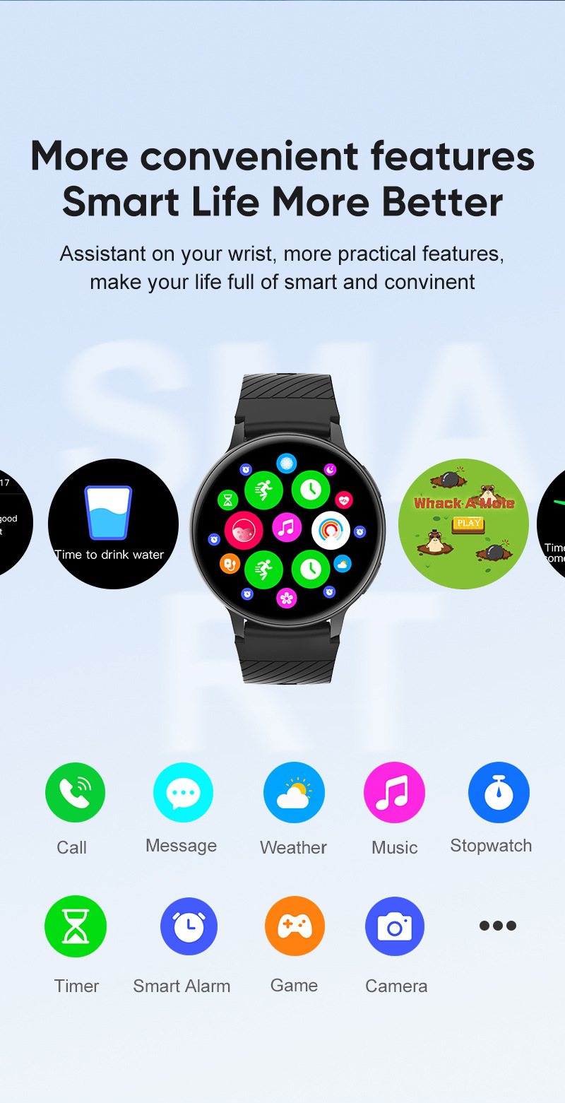 Smart Watch With Blood Pressure And Heart Rate Monitor Bluetooth_voghion.com