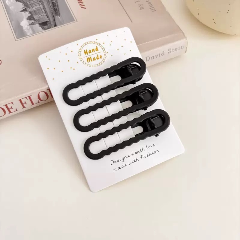 #8#5039 wavy hollow oval duckbill hair clips (3-piece set)