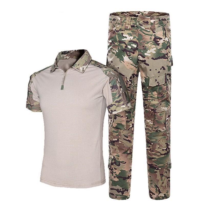 Men's Short-Sleeved G2 Combat Frog Suit Camouflage Suit American Mc Camouflage Outdoor Frog Training Suit Tactical Suit