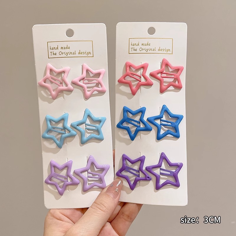 Pin de cabello de color estrella de pentacos pin de cabello de niñas pin de cabello lateral pin de cabello de dopamina pin de cabello pin BB pin