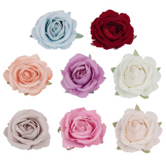跨境仿真6cm玫瑰花花頭 diy手工玫瑰花 花藝配件婚慶插花布景裝飾