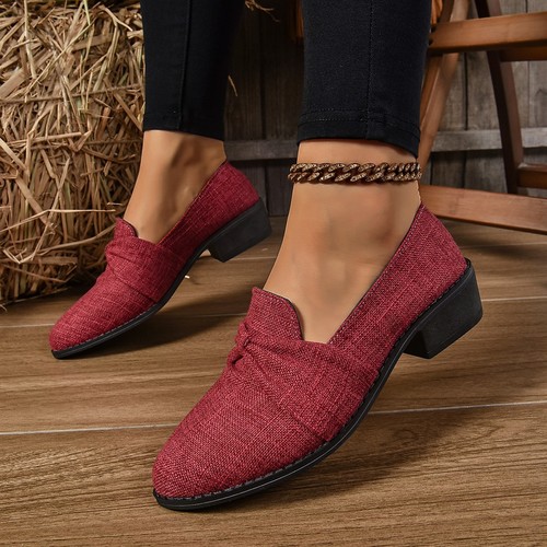 Women's Plus Size Fashion Ankle Boots with Solid Color Pointed Toe Bow Decoration, Bubble Shoes, Casual Shoes, Slouchy Shoes