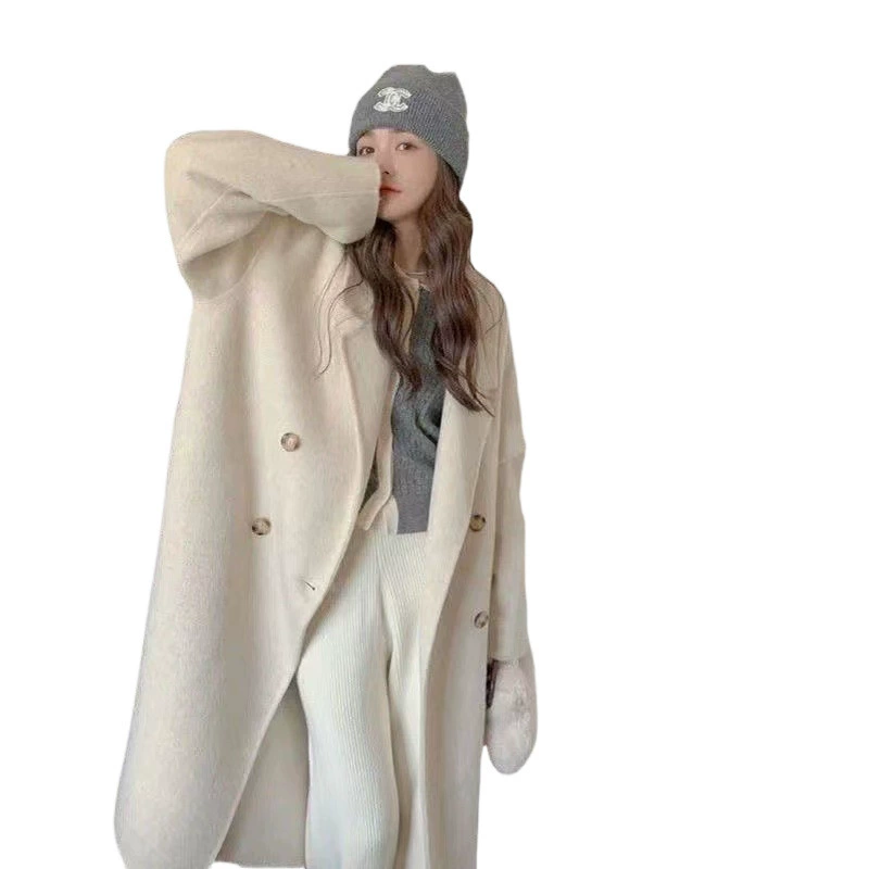 Утепленное стеганое длинное шерстяное пальто, большой размер, oversize, увеличенная толщина, до średнего роста, для подростков