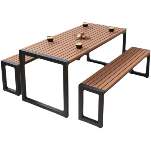Outdoor table and chair courtyard outdoor dining table and chair set park leisure tea table and chair outdoor balcony anti-corrosion table sun protection