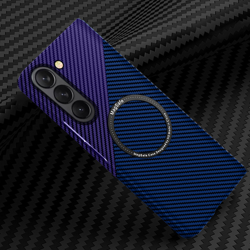 Samsung Z Fold7 カーボンファイバーパターン携帯電話ケース Zfold7 ワイヤレス充電 z Fold6/5 磁気保護カバーに適しています。|undefined