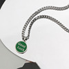 Green necklace stainless steel, brand pendant hip-hop style, sweater, chain, European style