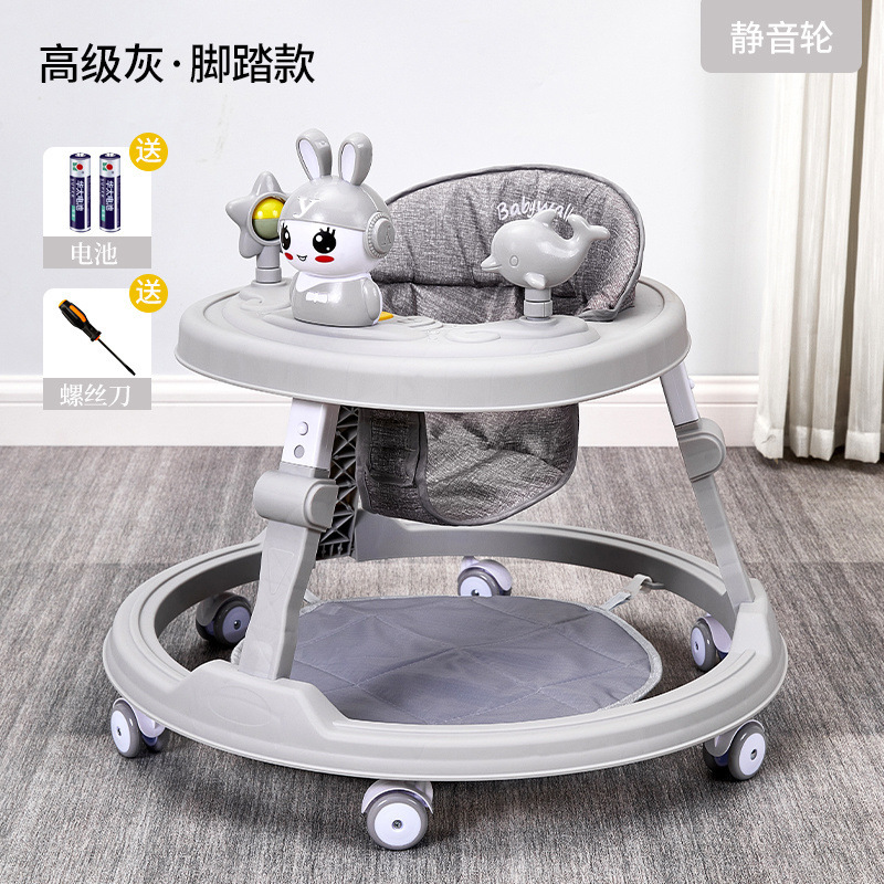 616 그레이 6~18개월 아기에게 적합 - 무음 휠 + 음악 장난감 + 발 매트