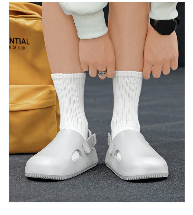 Dép lê nam bít mũi đúc nguyên khối đế mềm chống trượt, thoáng khí đi biển mùa hè — Màu kaki, Màu nâu, Xanh lá cây, màu xám chi tiết 4