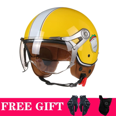 Foreign trade for electric car helmet – Motosiklet kaskı (dəbilqə) - yellow-shield-two-piece-set-m