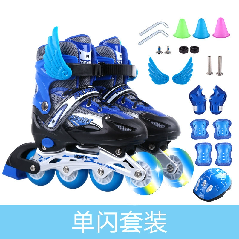 Flashing children's set, roller skates for boys