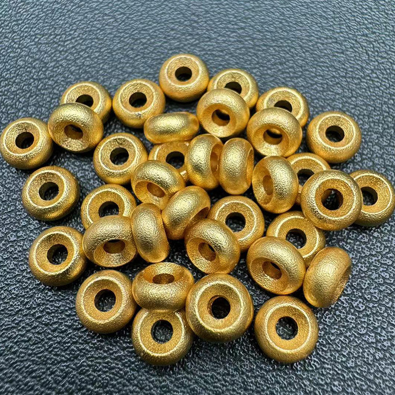 高保色古法金车轮珠隔片磨砂大孔车轮垫片 手工DIY编织饰品材料|undefined