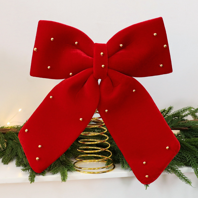 New burgundy velvet tree top star Christmas tree decoration…