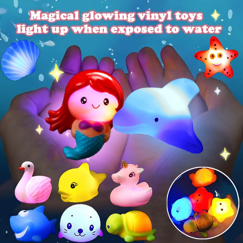 2025 новых кросс-бордерных дропшиппингов 2/4/6/8/1 светящихся игрушек для ванны для подростков, игрушки для ванны с подсветкой