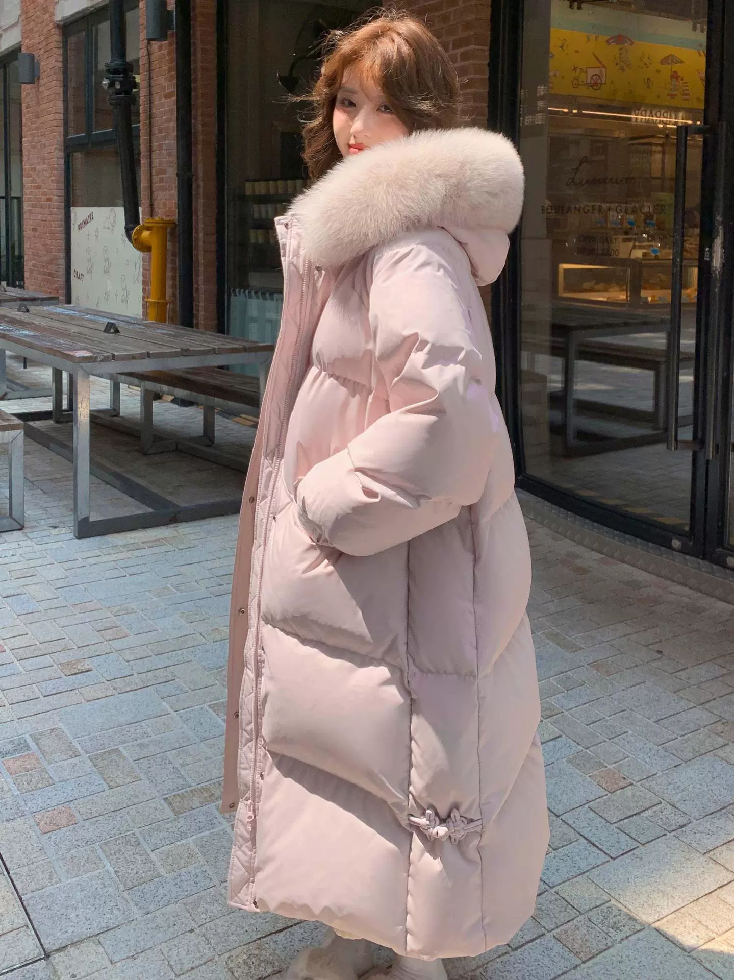 Long down jacket for pregnant, Korean style, plus size, maxi length