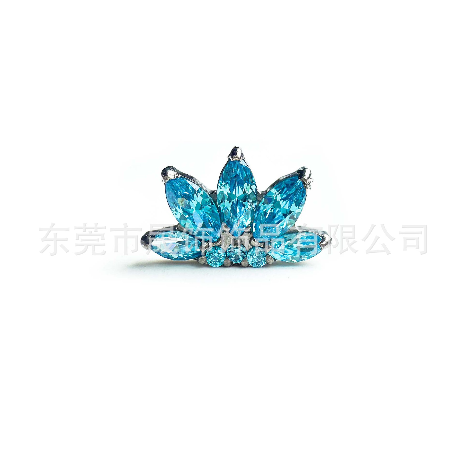 F136 Titanium Alloy 五马眼 Cubic Zirconia Flower Helix Cartilage Stud G23 Internal Thread Flat Back Ear Stud Labret Stud Piercing Jewelry