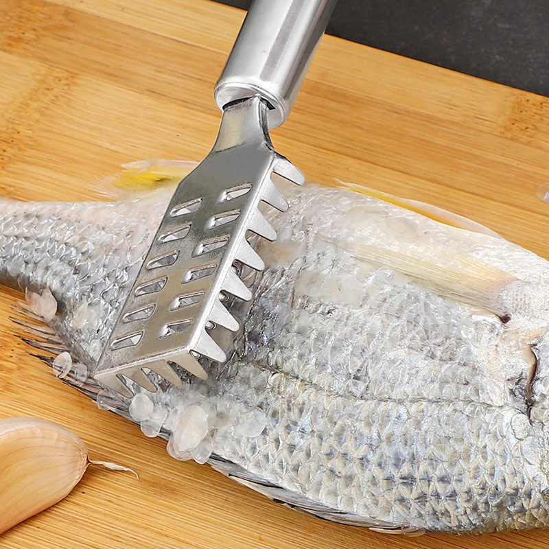 304 acero inoxidable comercial para raspar escamas de pescado cepillo casero para matar peces excavar muñales