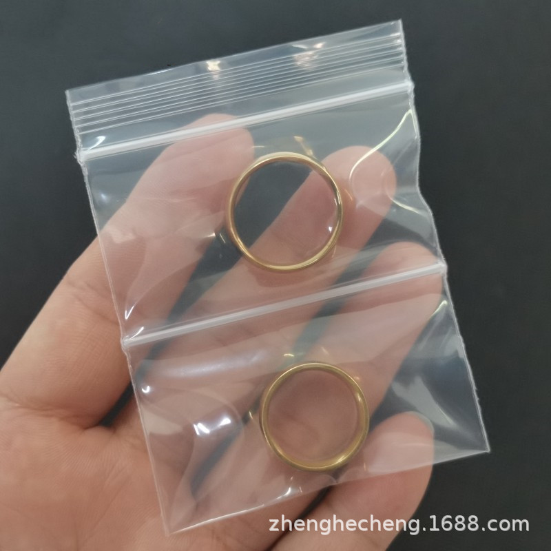 Transparent pe double-layer self-sealing bag double bone sealing bag plastic sealing bag earrings ring jewelry packaging bag