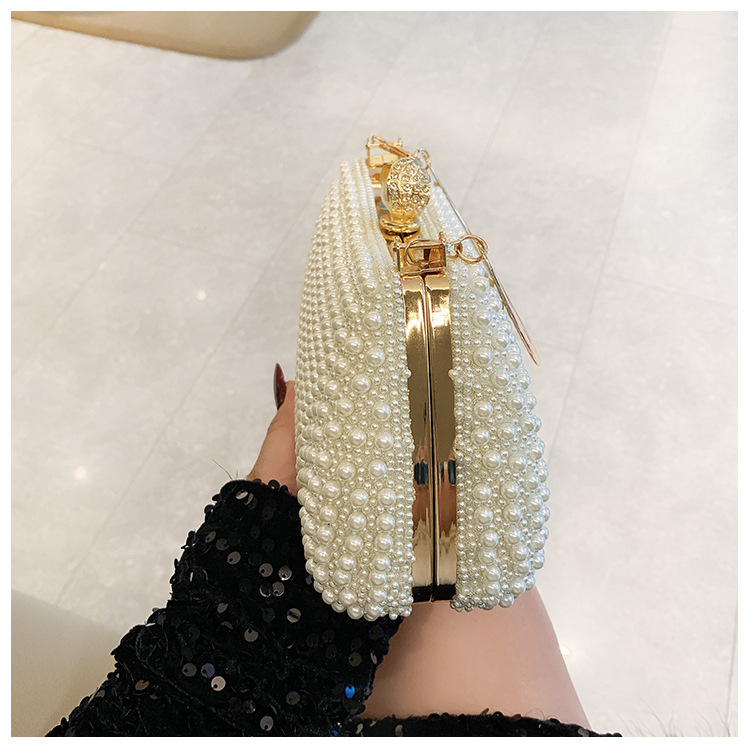 New pearl lady's handbag, banquet dress crossbody bag, elegant socialite dinner bag, high-end underarm bag wholesale undefined