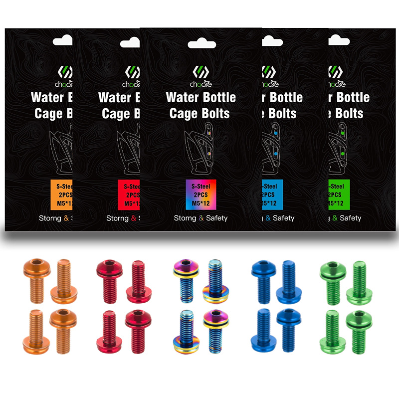 CNC bicicleta botella de agua jaula tornillo carretera montaña bicicleta de acero inoxidable botella de agua jaula tornillo fijo M5x10