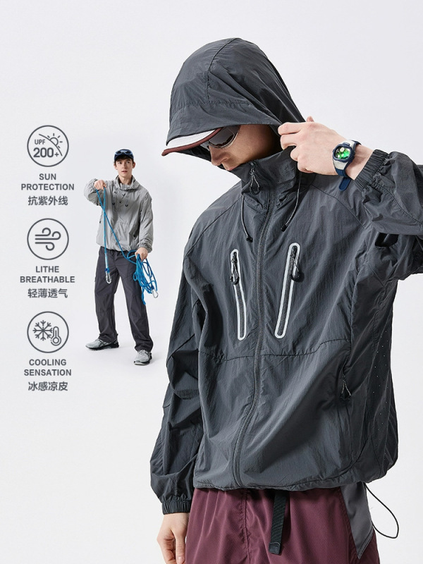 OOTD山系户外运动防晒衣男登山服冰丝防紫外线连帽轻薄冰感皮肤衣|undefined