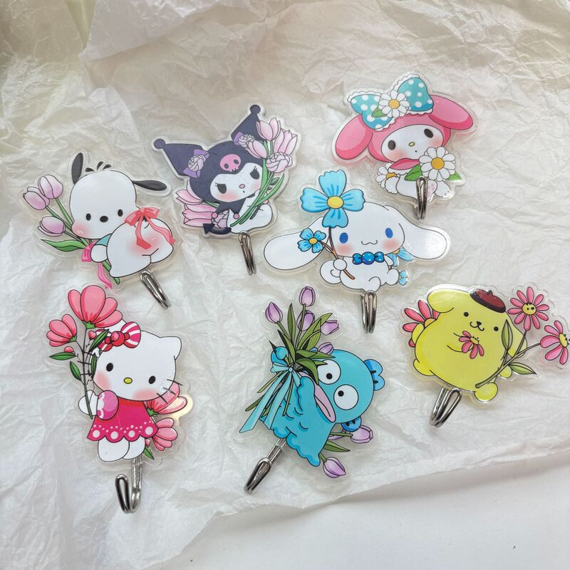 Ins Cartoon Sanrio Hook Lomi Melo No-Drill Self-Adhesive Student Dormitory Home Storage Wall Hook