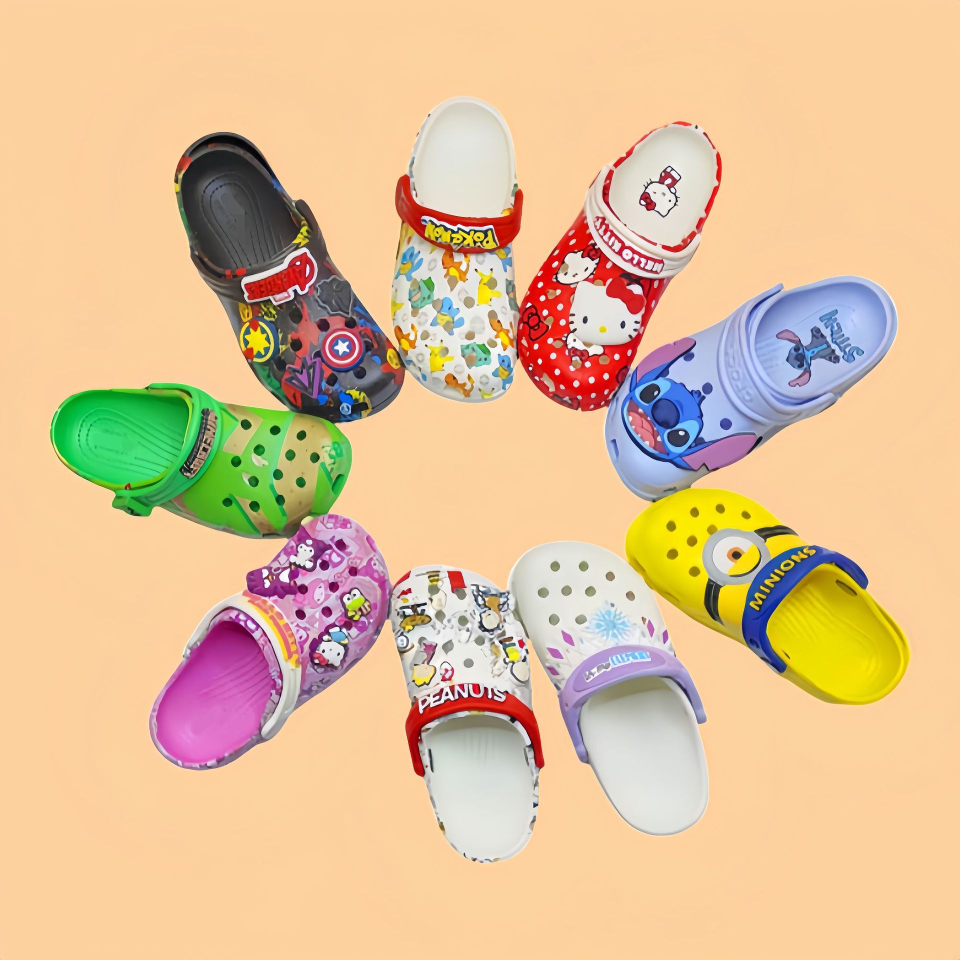 Personajes clásicos de la familia de cards, estrellas, padres e hijos, zapatos antideslizantes para niños, zapatillas de playa para niñas