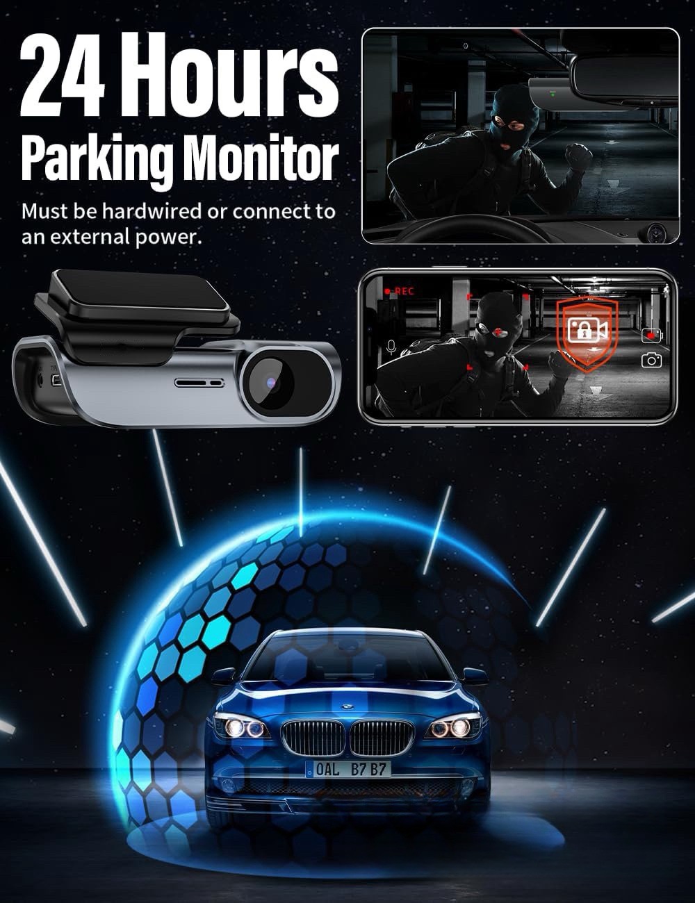 Cross-border 4K lipstick machine mobile phone interconnection WIFI driving recorder HD night vision installation-free vehicle recorder