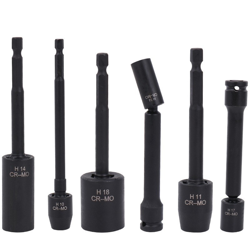 风批万向套头电动扳手加深转向套筒太阳板安装 万向六角套筒扳手