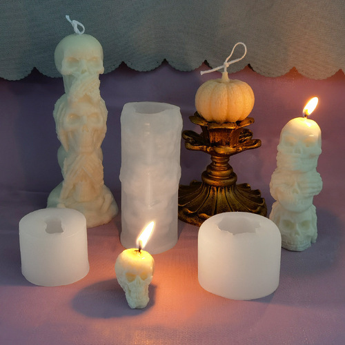 Sanxin Halloween Horror Skull Silicone Ghost Pumpkin Aromatherapy Candle Plaster Ornament Mold