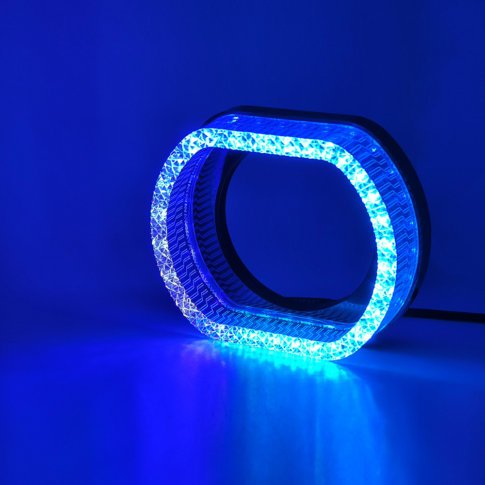 Cross-Border New Car Led Headlight Decorative Halo Ring with Colorful 5D Lens Angel Eyes Integrated Cover Turn Signal Modification