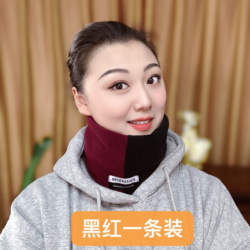 围脖秋冬双层奥利绒加厚保暖脖套户外时尚男女款柔软围巾拼色套头|undefined
