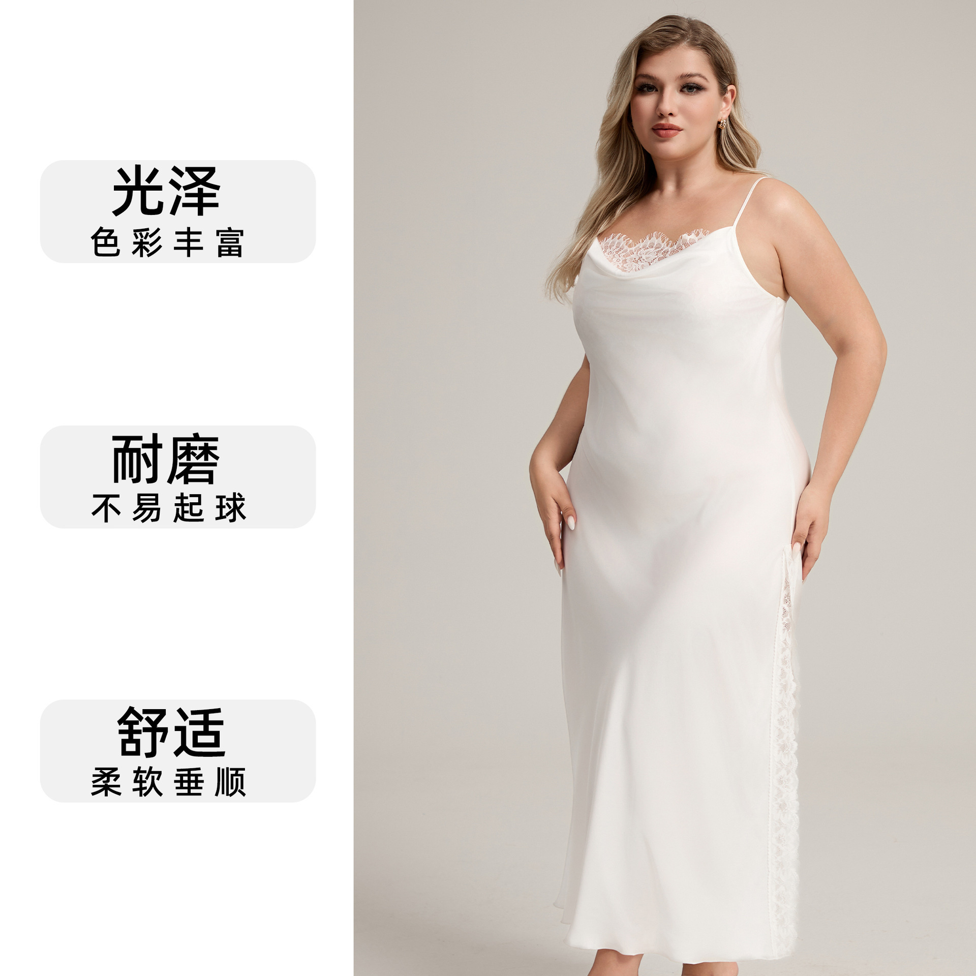 Yaoting nuevo estilo europeo y americano satén de chiffón de encaje pijama sexy pijama SQ7005