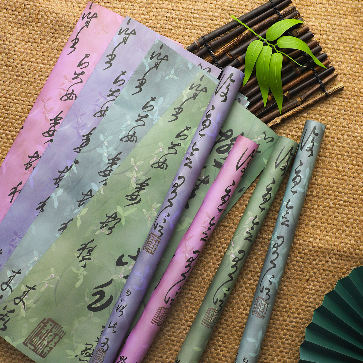 Nuevo estilo nacional de siete colores cordier papel de caligrafía papel de embalaje de flores kraft DIY hecho a mano florista papel de embalaje de flores