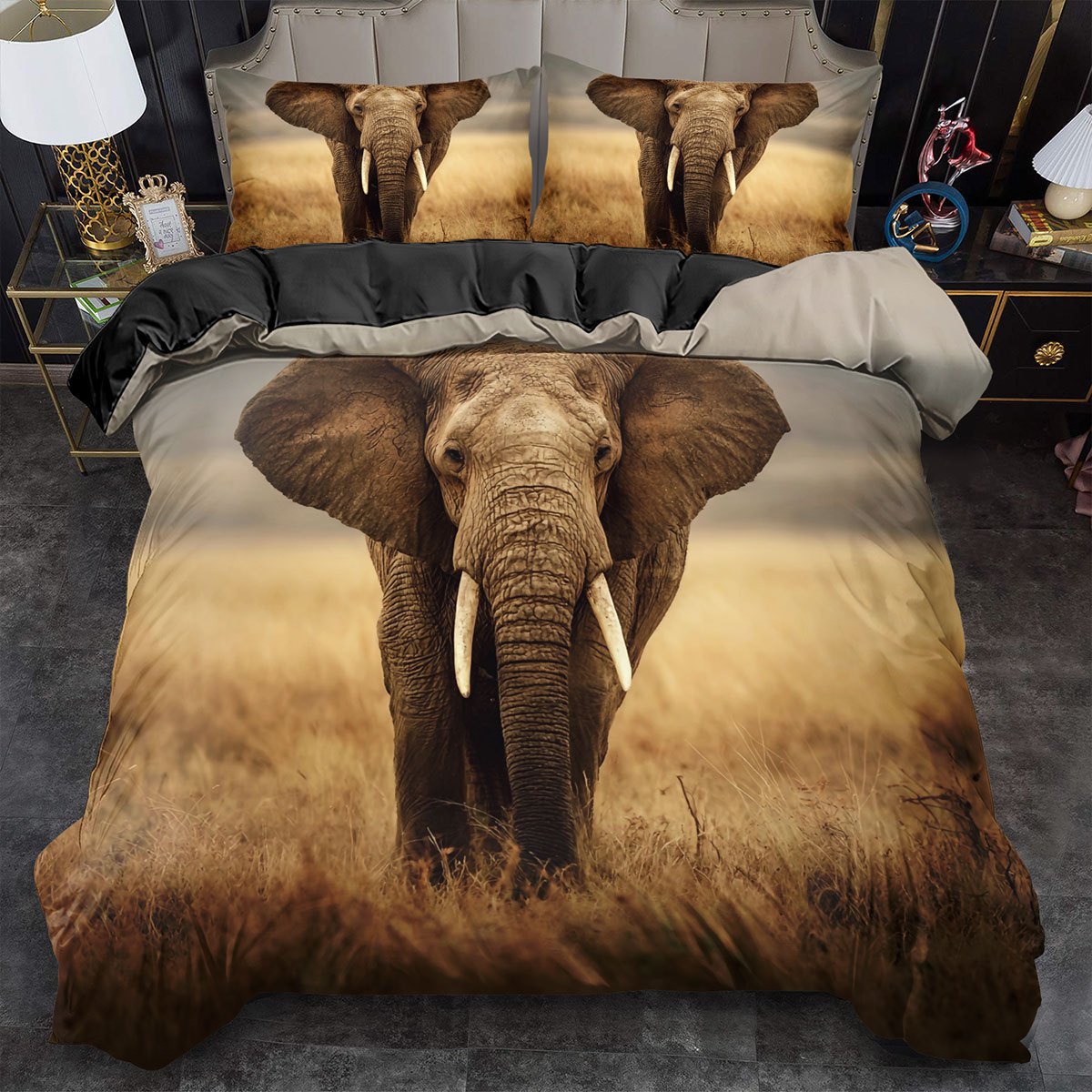 TEMU / JIT abrasión impresión digital rosa roja elefante mariposa suave quilt kit fabricante de origen transfronterizo