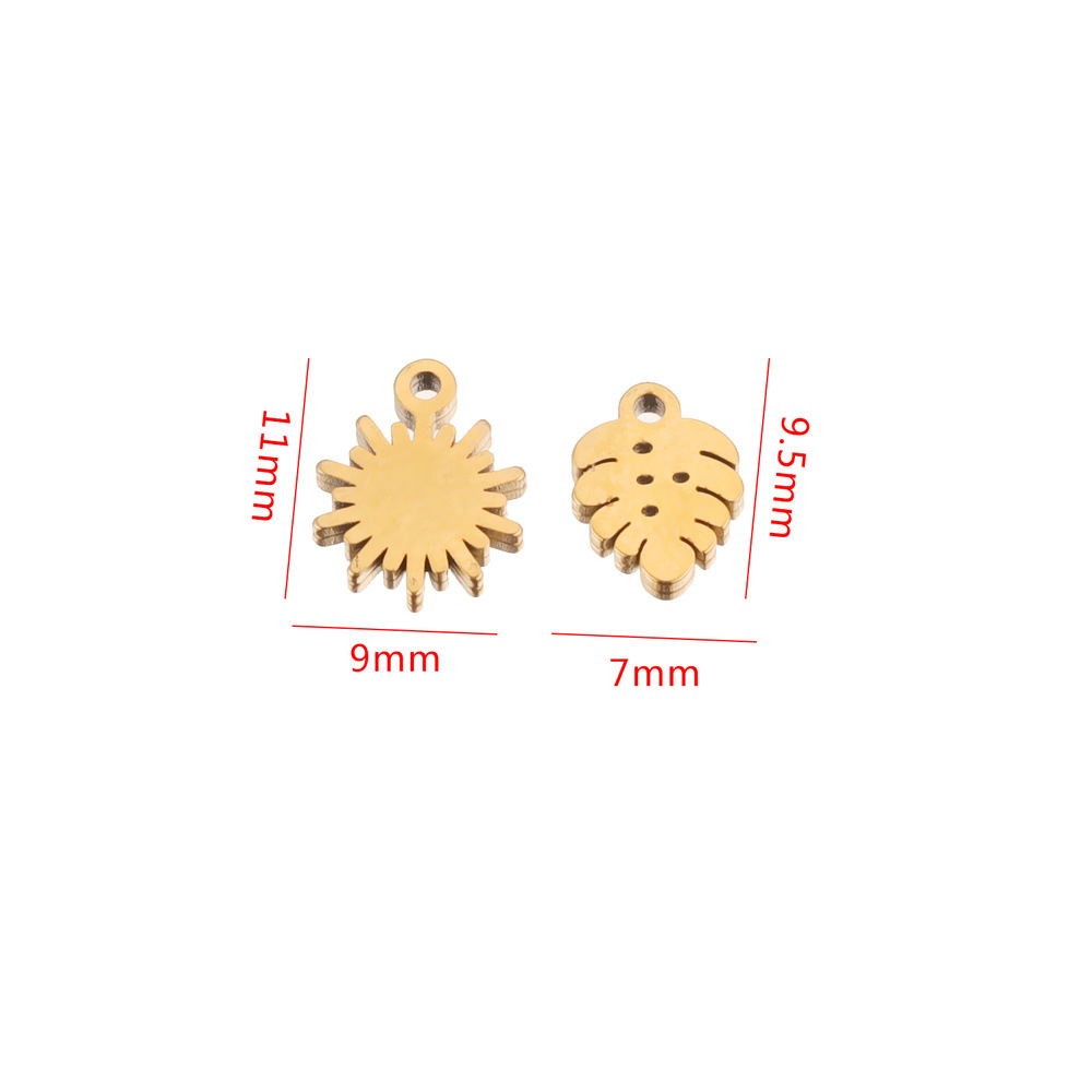 Acero inoxidable transfronteriza hoja pequeña etiqueta colgante DIY accesorios de la joyería hecha a mano sol pequeño colgante pequeña etiqueta