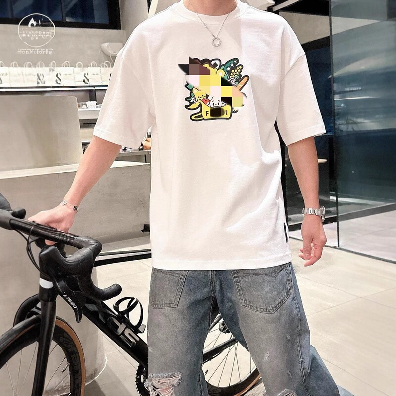 Fd Home 2025 Trendy Summer Loose Breathable Half-Sleeve New Printed Top Versatile Casual Short-Sleeve T-Shirt