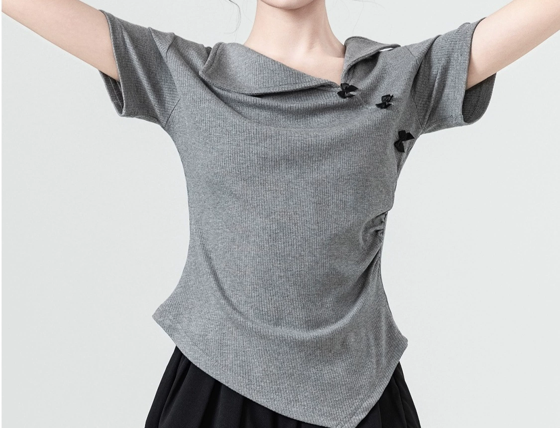 Женская летняя рубашка из Юго-Восточной Азии, короткий рукав, приталенная, красивая, с завышенной талией, полурукав