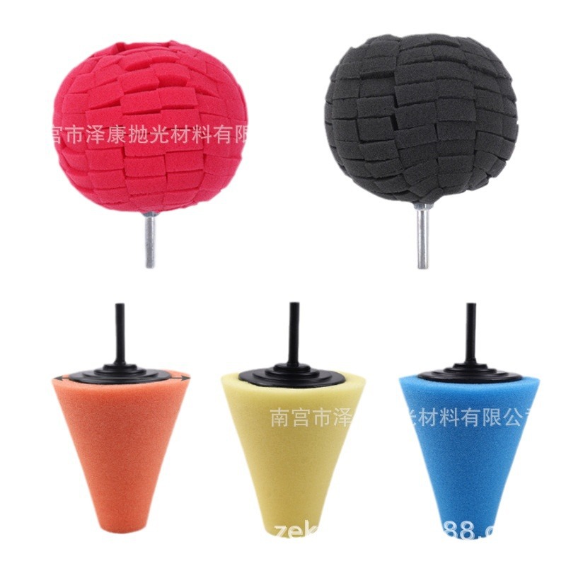 Venta al por mayor cubo de la rueda del coche pulido esponja disco cono pulido esponja rueda manija de la puerta interior pulido rueda para taladro eléctrico