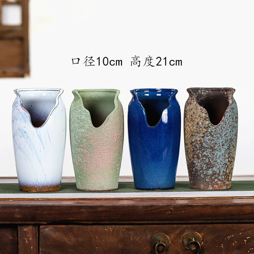 Yixing purple clay flower pot succulent monk coarse pottery cut large terracotta pot desktop balcony landscape small flower pot creative planter