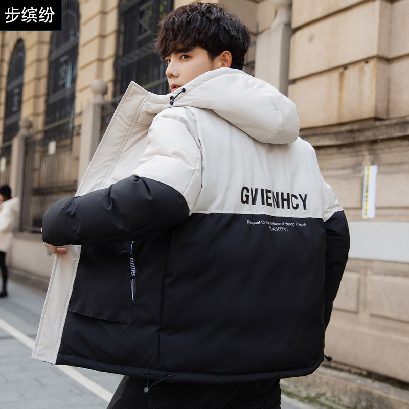 秋冬季新款棉衣男生韓版潮流拼色羽絨棉外套加厚帥氣棉襖棉服男裝