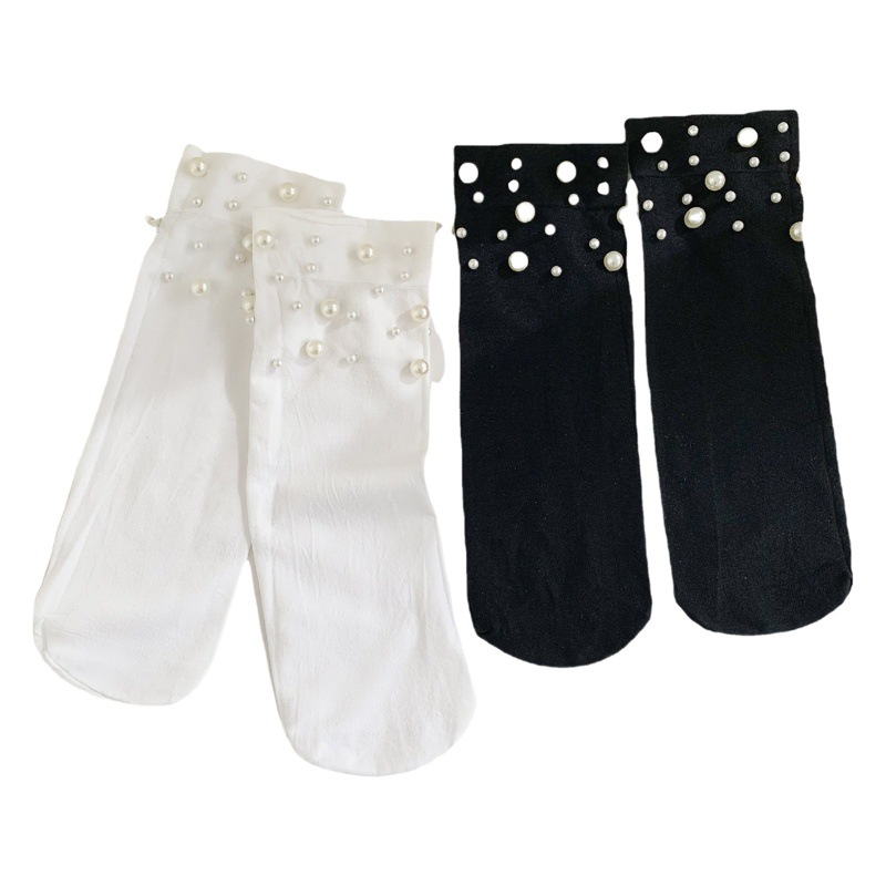 Calcetines de verano para mujer calcetines de media pantorrilla calcetines de mujer calcetines de pila calcetines delgados de verano al por mayor calcetines japoneses de perlas se pueden enviar en nombre