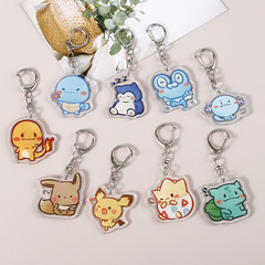 漫画アニメポケモン周辺アクリルキーホルダー二次元 Q バージョン人形キーホルダーペンダント装飾