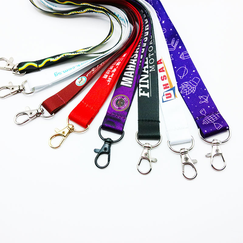 Polyester Heat Transfer Phone Lanyard Exhibition Badge Lanyard Cross-Border Trade Webbing Metal Buckle Webbing Neck Strap