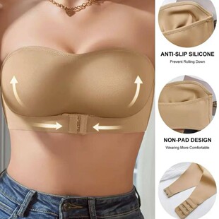 Strapless Bra for Women with Small Breasts, Invisible Anti-Slip Tube Top, Anti-Exposure, Seamless Bra, Invisible